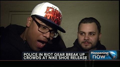 VIDEO: Police in Riot Gear Break Up Crowds at Nike Shoe Release