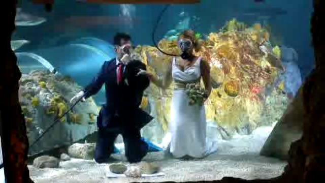 Spanish Couple Marry Underwater