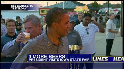 Obama Visits Iowa State Fair; Crowds Chants “Four More Beers”