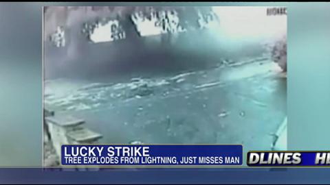 Incredible Video: Lightning Strike Narrowly Misses Man | Fox News Video