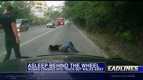 WATCH: Woman Falls Asleep Riding Scooter