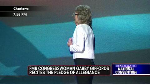 Gabby Giffords Recites the Pledge of Allegiance at the DNC