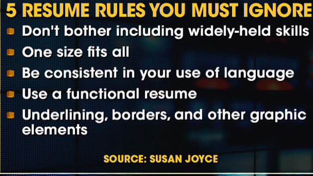 Five Resume Rules You Should Ignore