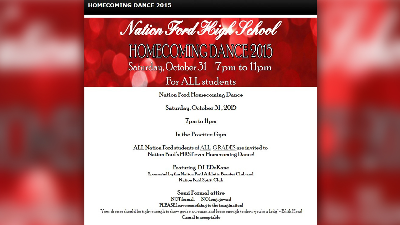 Outrage over school dance flyer telling girls to cover up