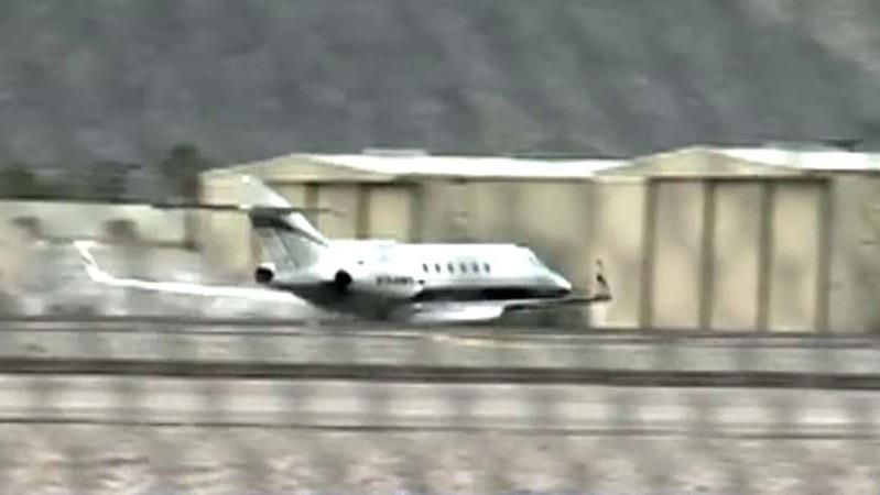 Scary landing: Private jet forced to land on its belly