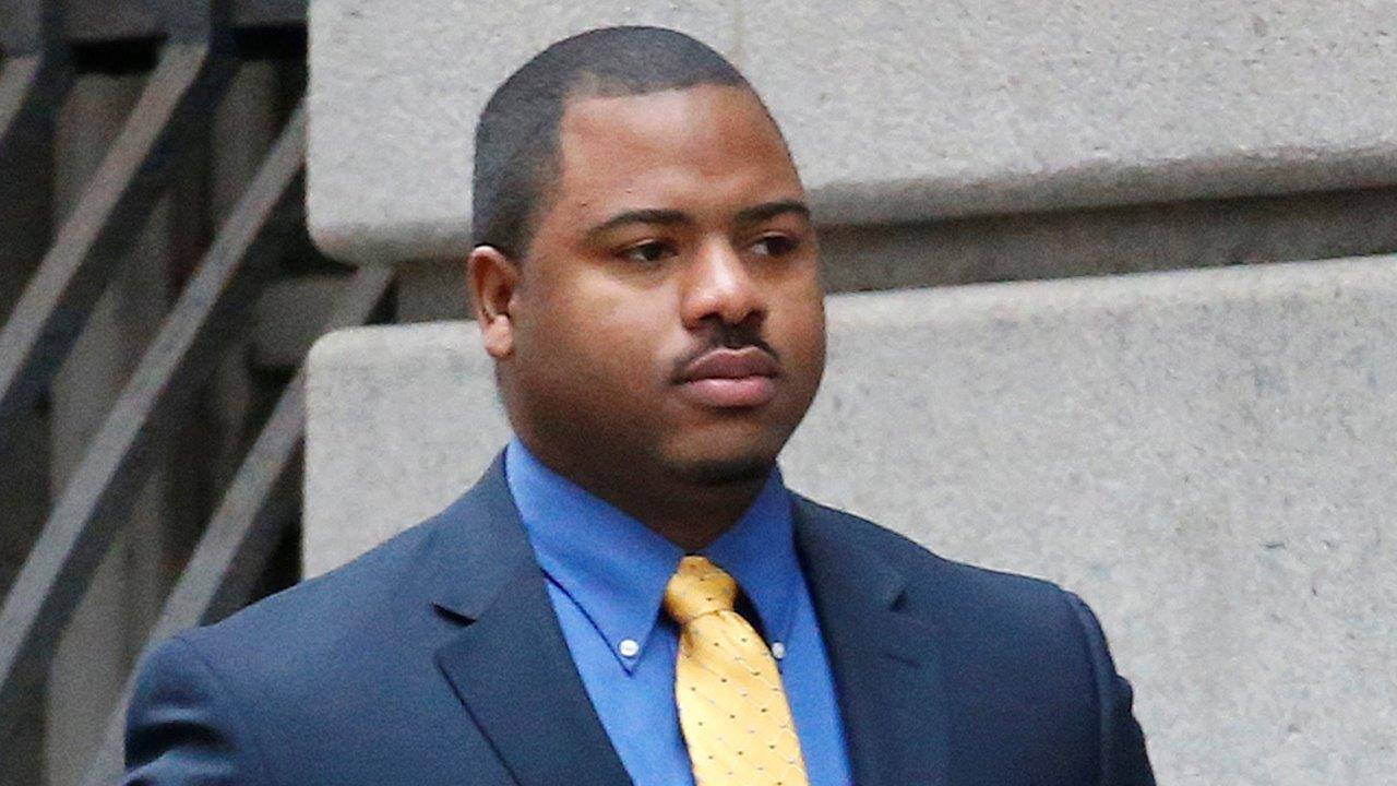 Jury completes first day of deliberations in Baltimore cop's trial in(00)