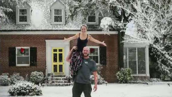 Husband creates snow for wife in record heat