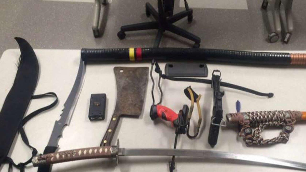 Weapons seized at Gillette Stadium