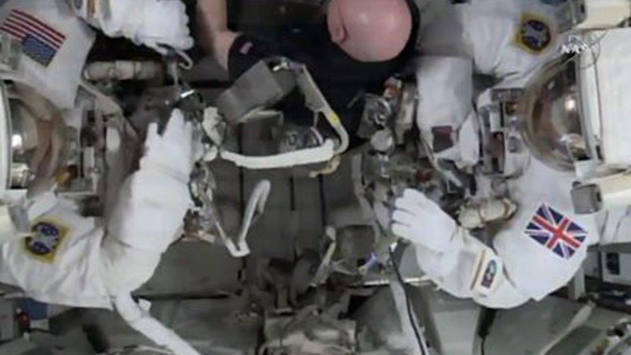 ISS astronauts work to repair broken power unit on spacewalk