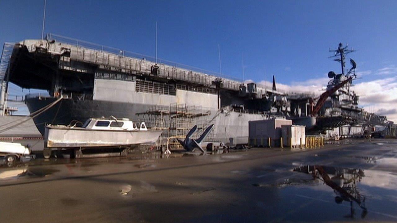 Crews battling water damage aboard historic USS Hornet