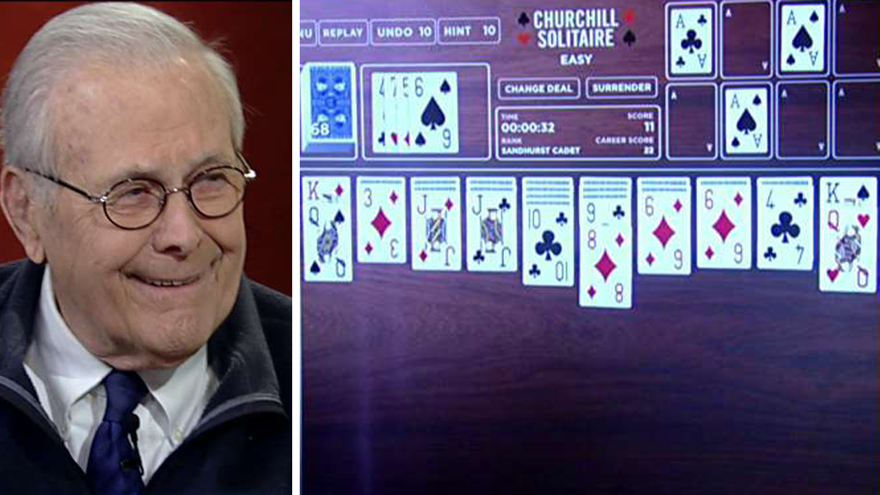 Donald Rumsfeld debuts 'Churchill's Solitaire'