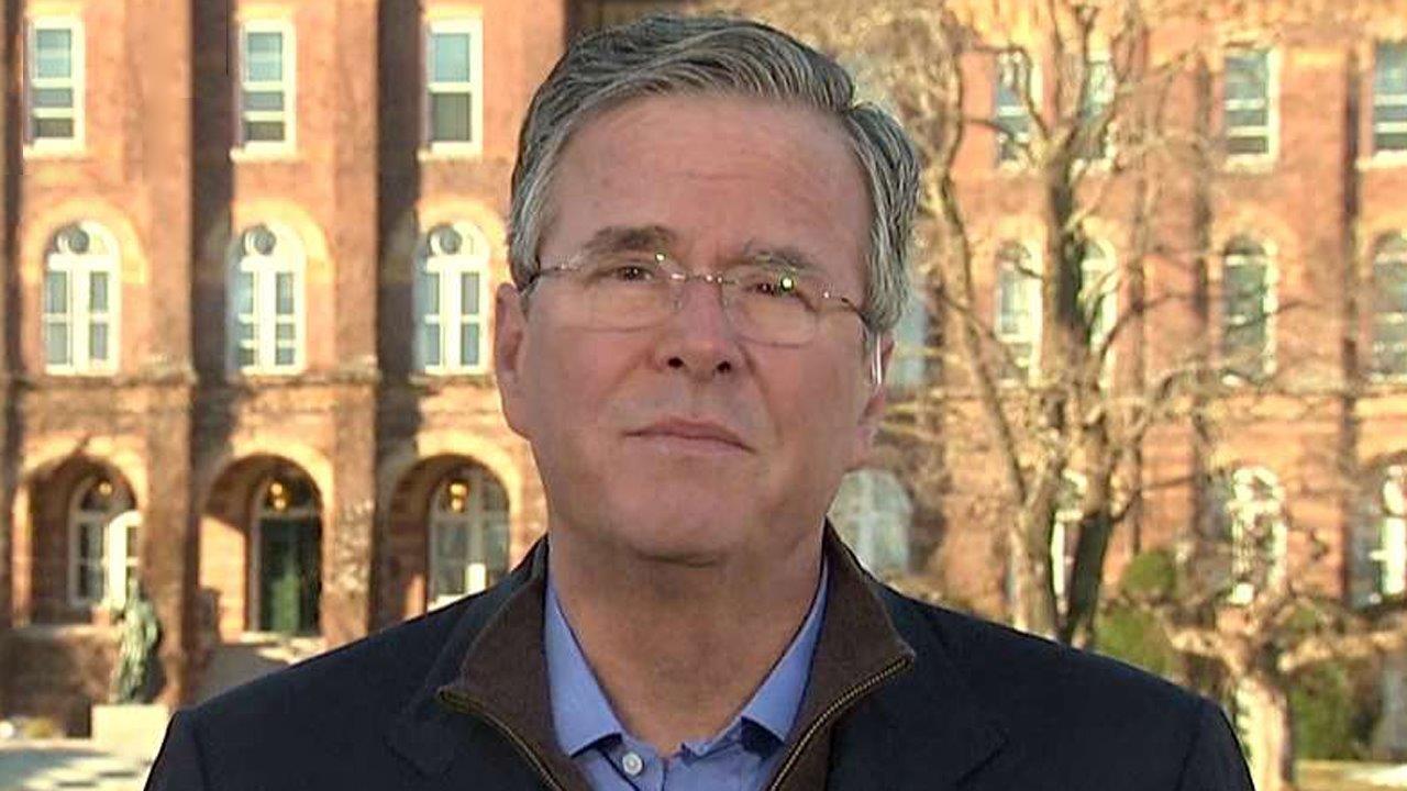 Jeb Bush reacts to the results from Iowa