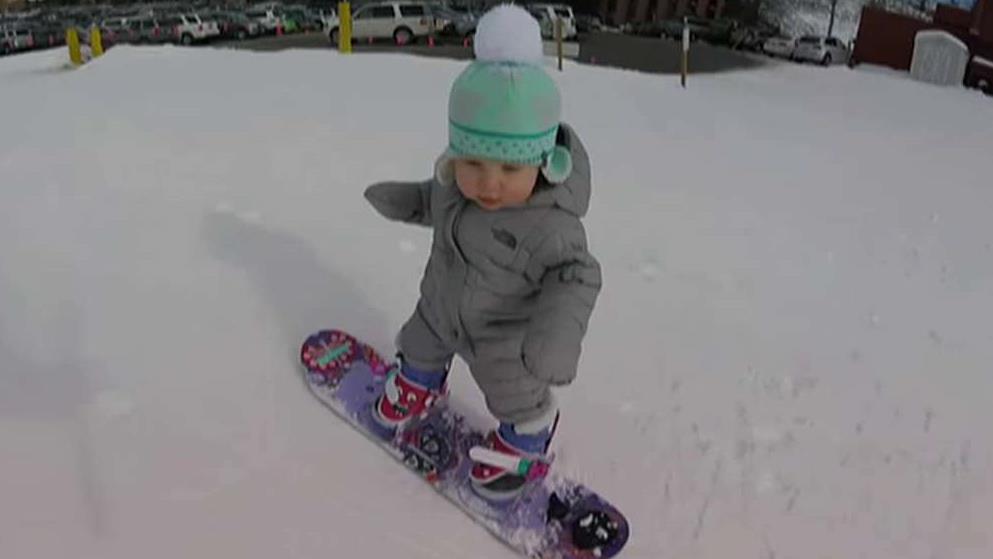 Toddler shreds on the slopes