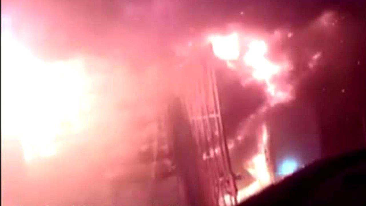 Helmet-cam captures dramatic fight against house fire