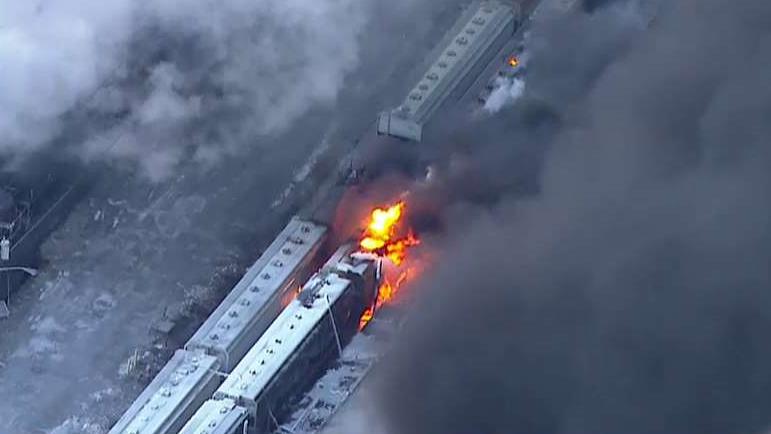 New Jersey industrial park on fire for more than 16 hours