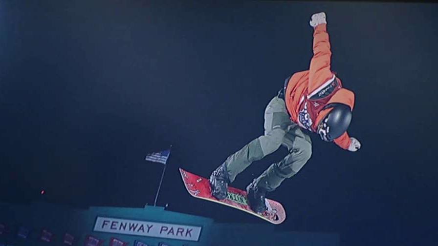 'Big air' snowboarders transform Fenway Park