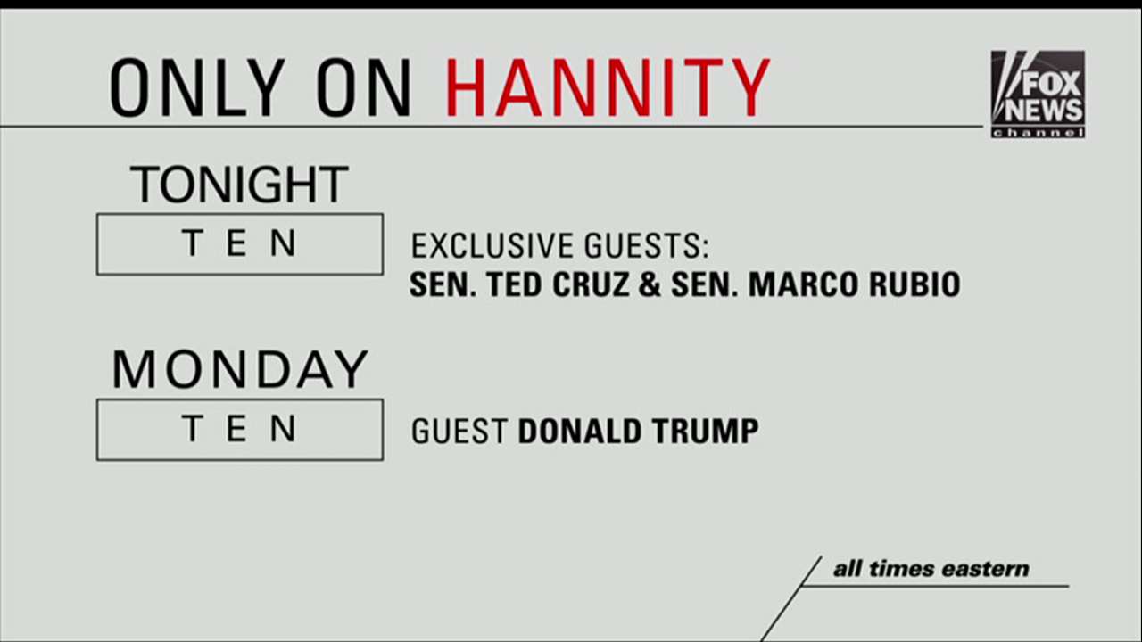 Coming up on "Hannity."