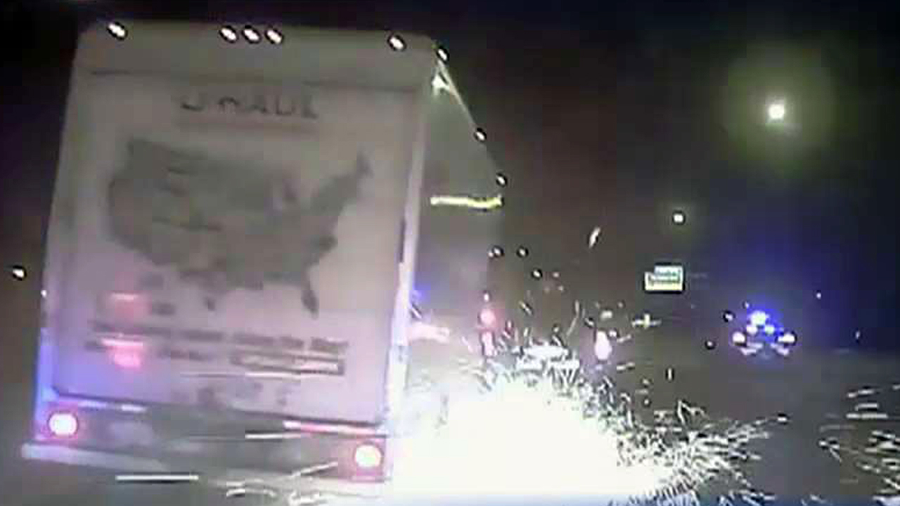 Dash cam: Police chase stolen U-Haul truck