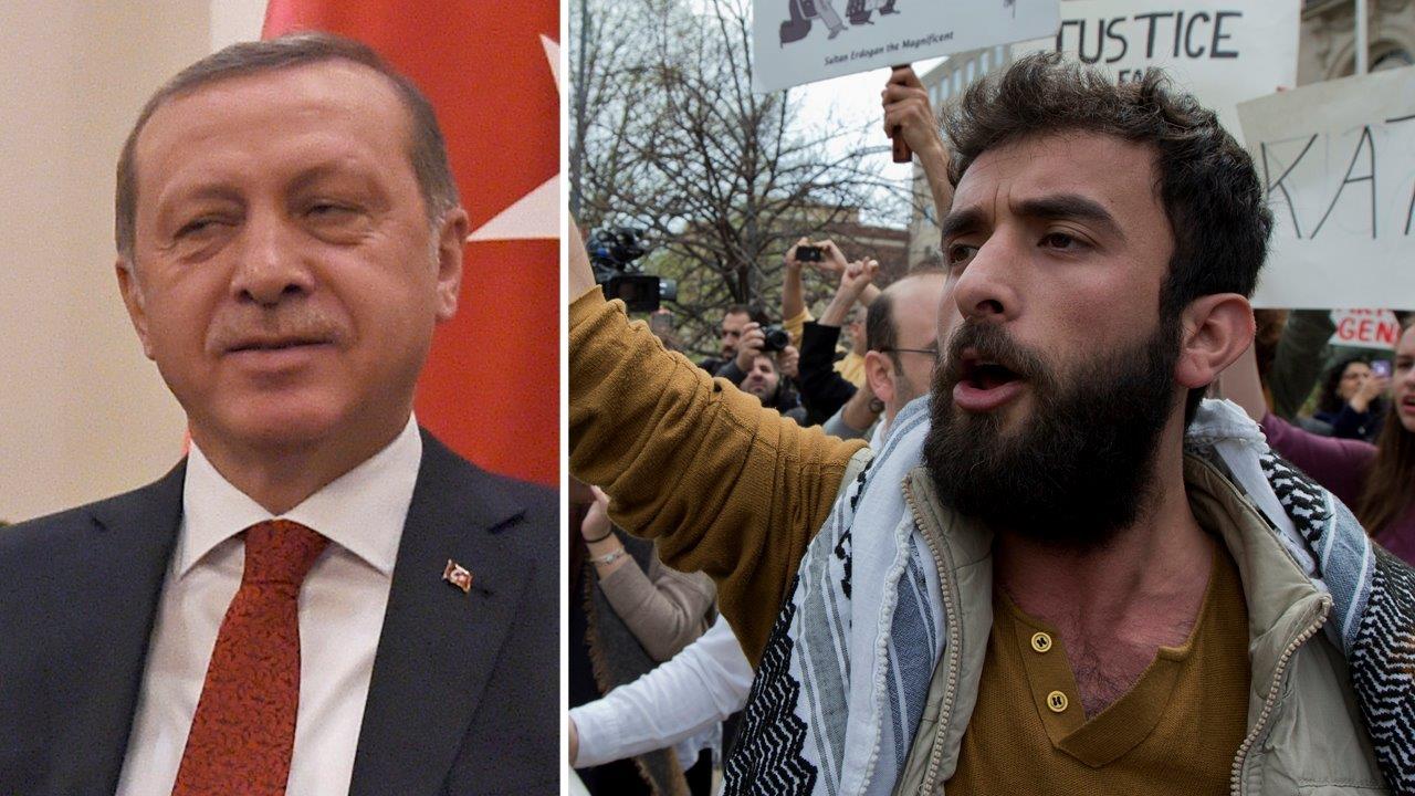Protests spin out of control during Erdogan's DC visit