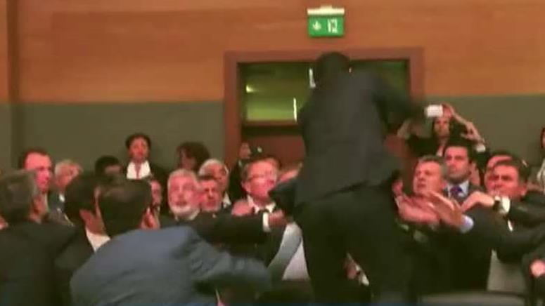 Turkish lawmakers brawl over proposed constitution changes 