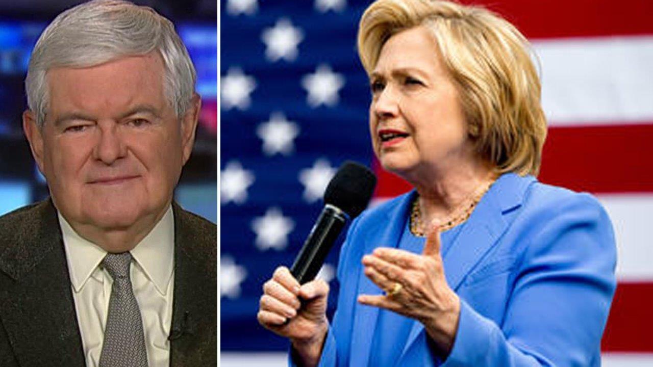 Gingrich: Hillary faces huge problems within her own party