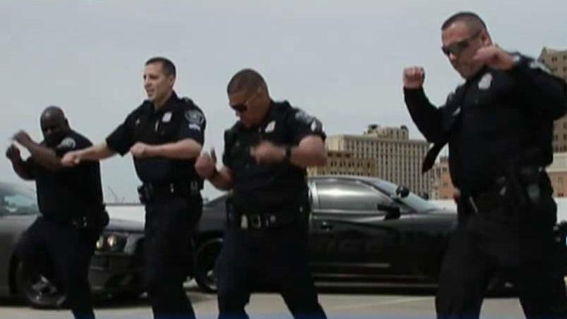 Detroit police bust a move for the 'Running Man Challenge'