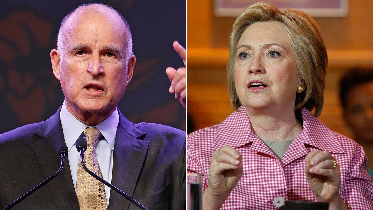 California Governor Jerry Brown endorses Clinton