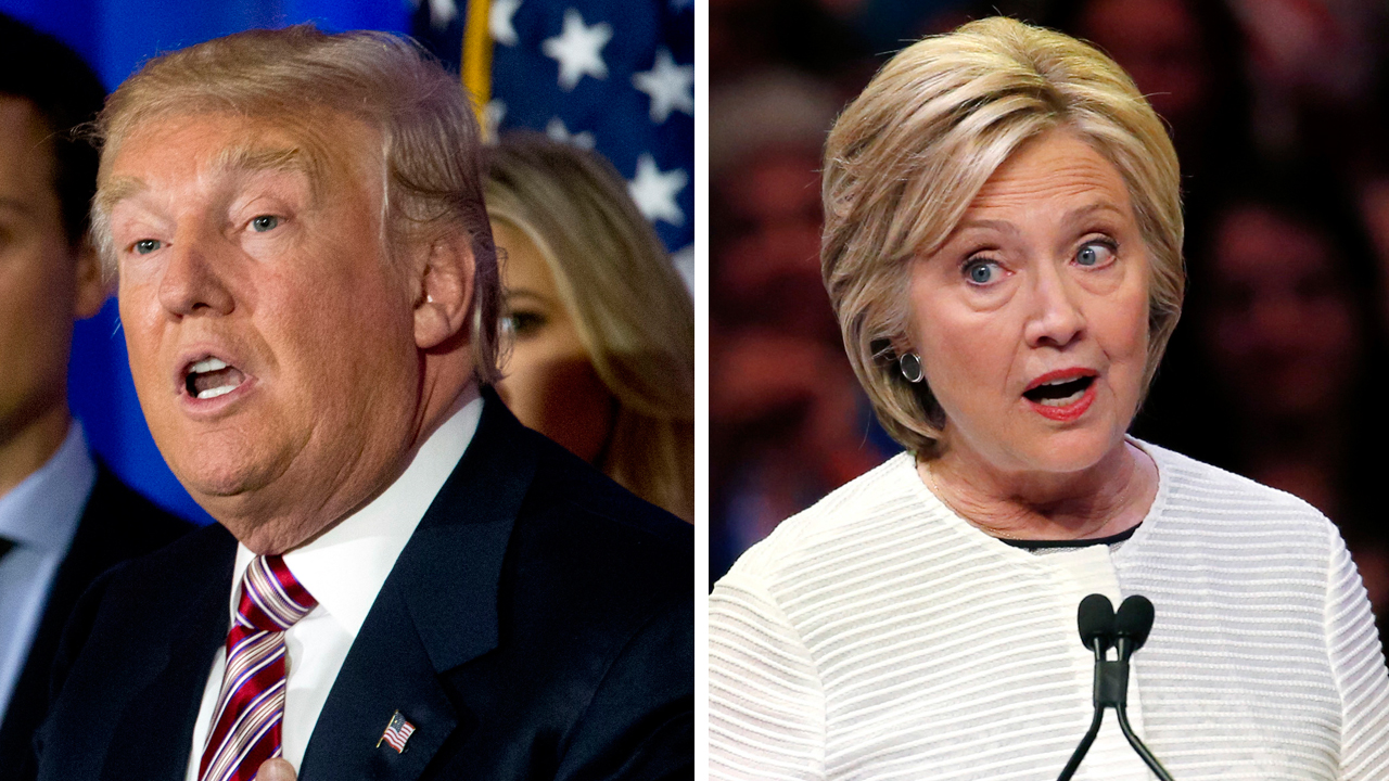 Hillary Clinton, Donald Trump trade jabs in victory speeches