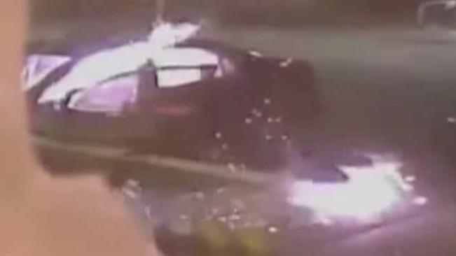 Car explodes outside gas station, sets driver on fire