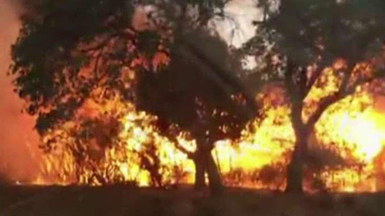 New wildfire rips through central California