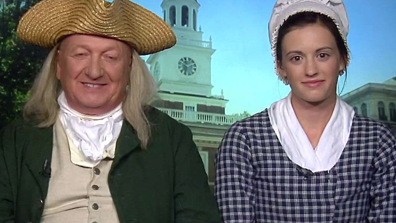 'Ben Franklin' and 'Betsy Ross' celebrate America's birthday