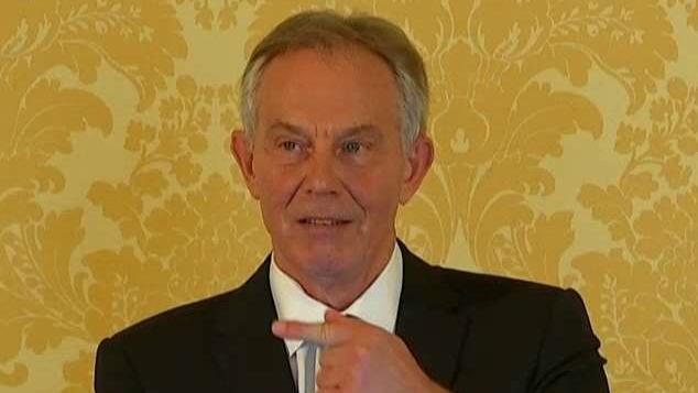 Former UK Prime Minister Tony Blair reacts to Iraq report