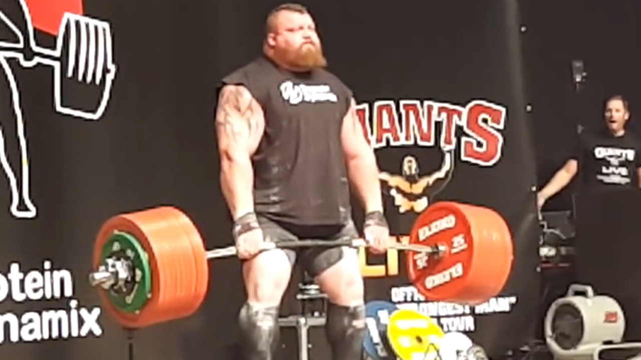 Strongman collapses after record-setting half ton lift
