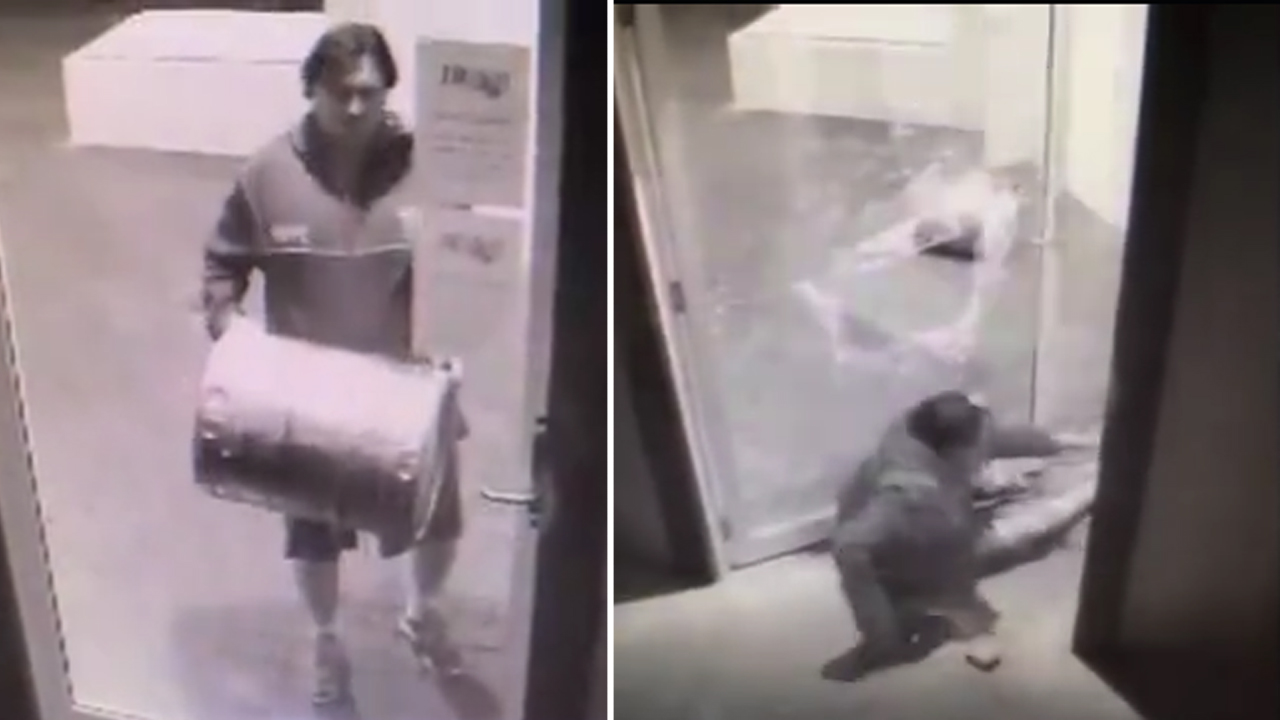 'Idiot' thief wanted after bumbling break-in caught on tape