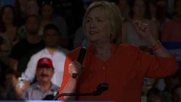 Peculiar background optics for Clinton in Orlando