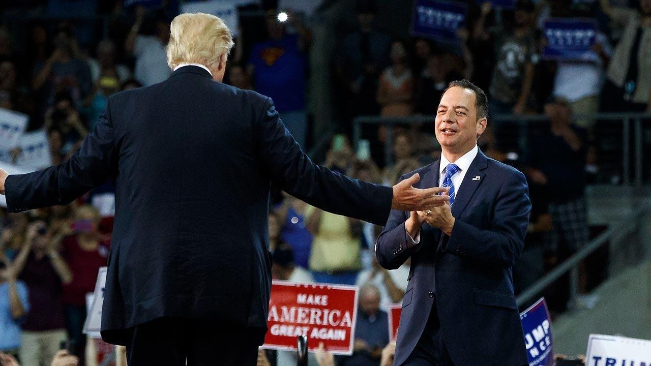 RNC chair Reince Priebus campaigns with Trump