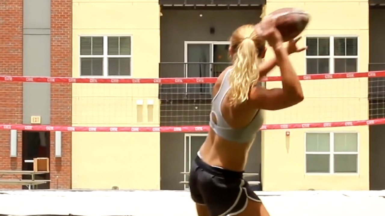 Flag football star wows with new trick shot video
