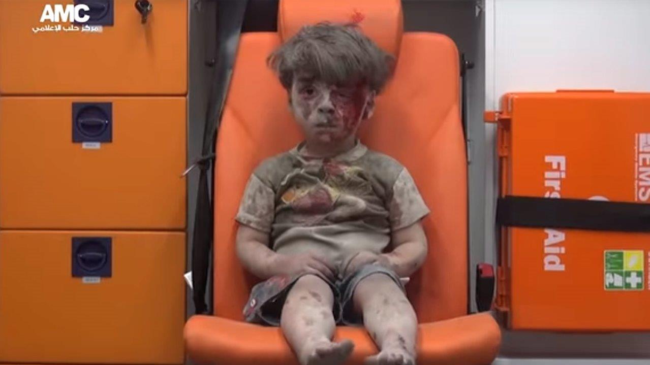 Heartbreaking video of young Syrian airstrike survivor