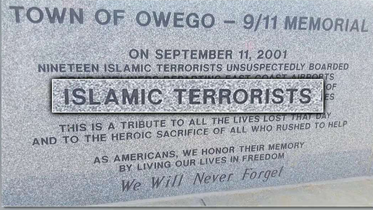 Group wants 'Islamic terrorists' removed from 9/11 memorial