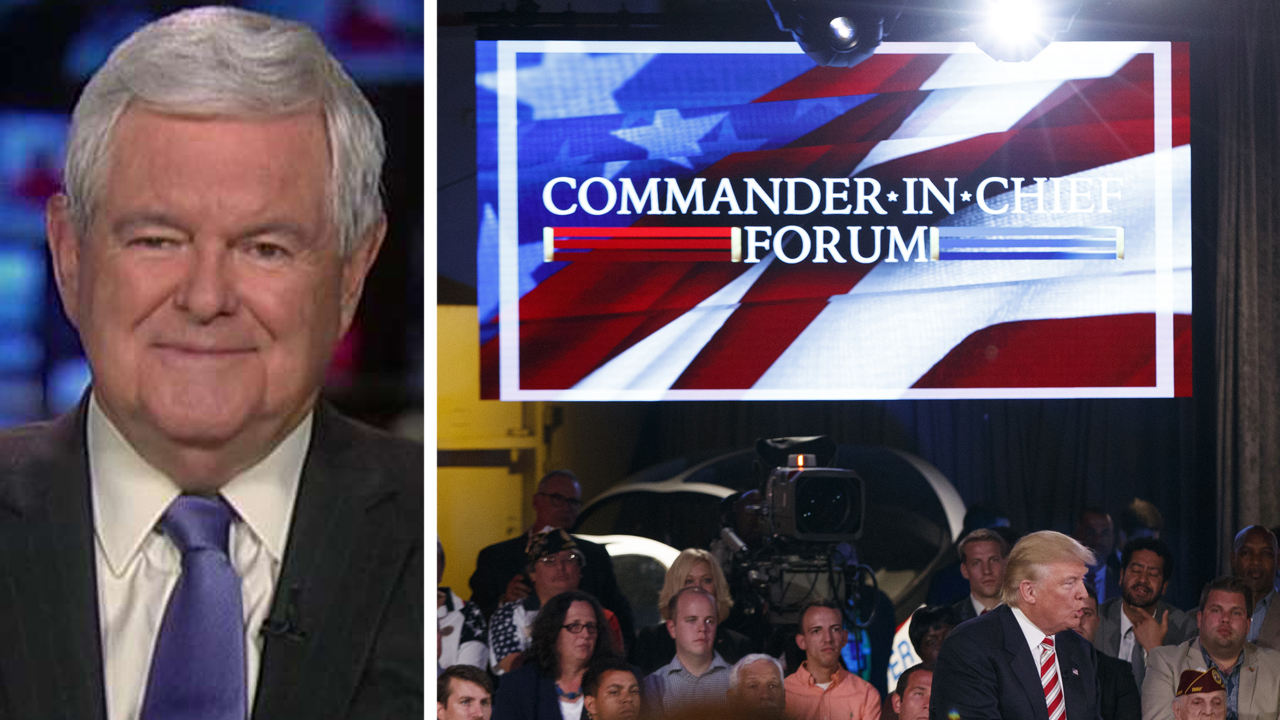 Newt Gingrich reacts to NBC's commander in chief forum