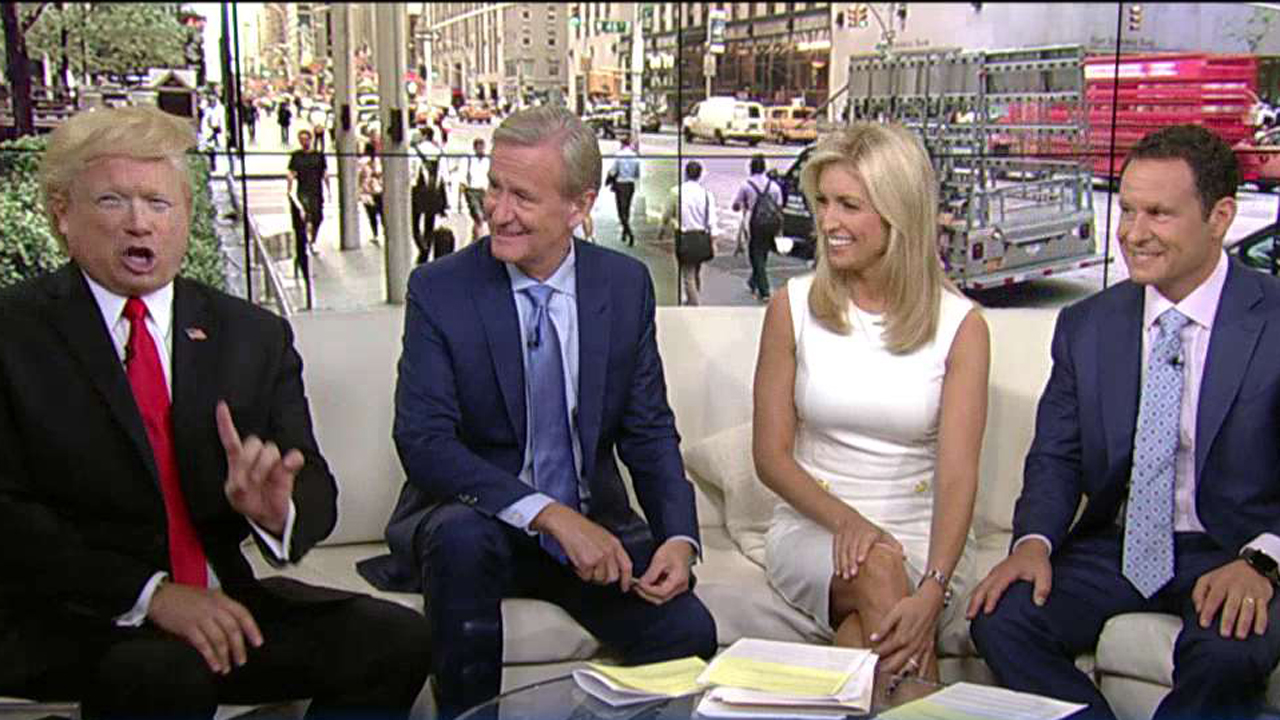 'Donald Trump' joins the 'Fox & Friends' on the curvy couch
