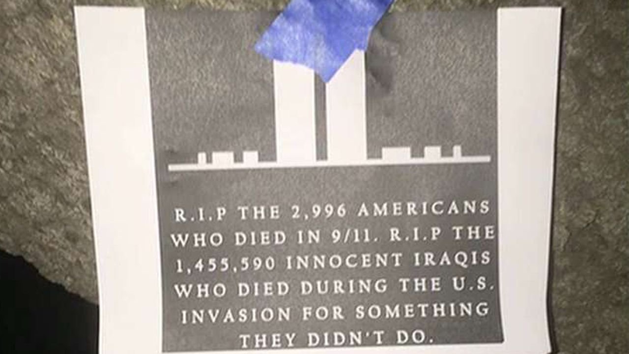 Outrage after vandals destroy 9/11 memorial on campus