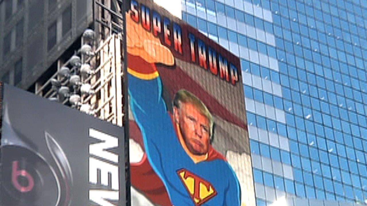 55-foot 'Super Trump' flies into Times Square