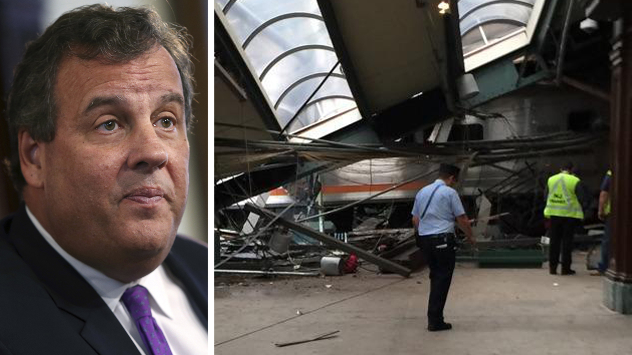 Gov. Christie: Can't speculate on cause of NJ train crash