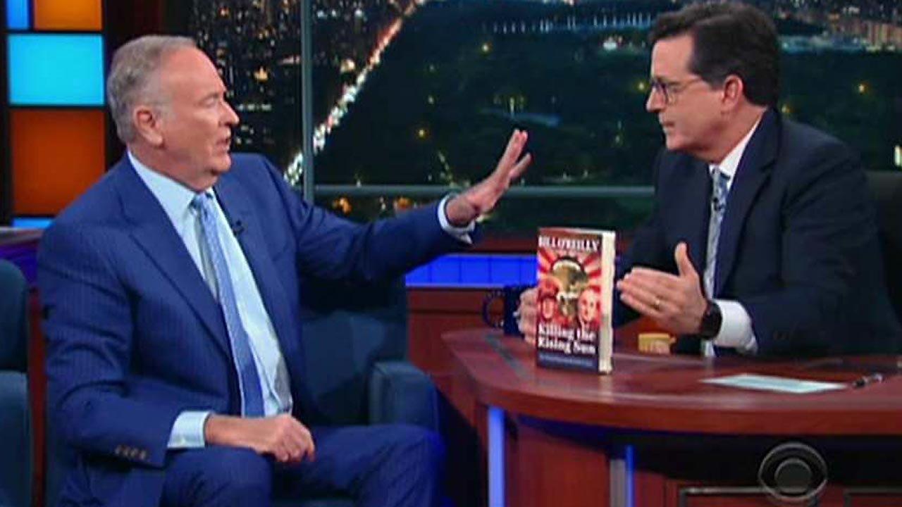 Bill spars with Stephen Colbert