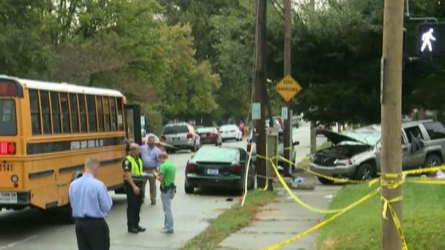 Three kids hit by SUV while waiting for the school bus