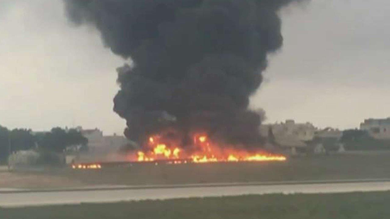 Plane crashes and bursts into fireball in Malta