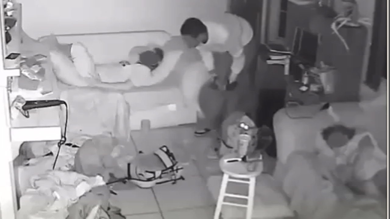 Disturbing video: Burglar loots home as kids sleep close by