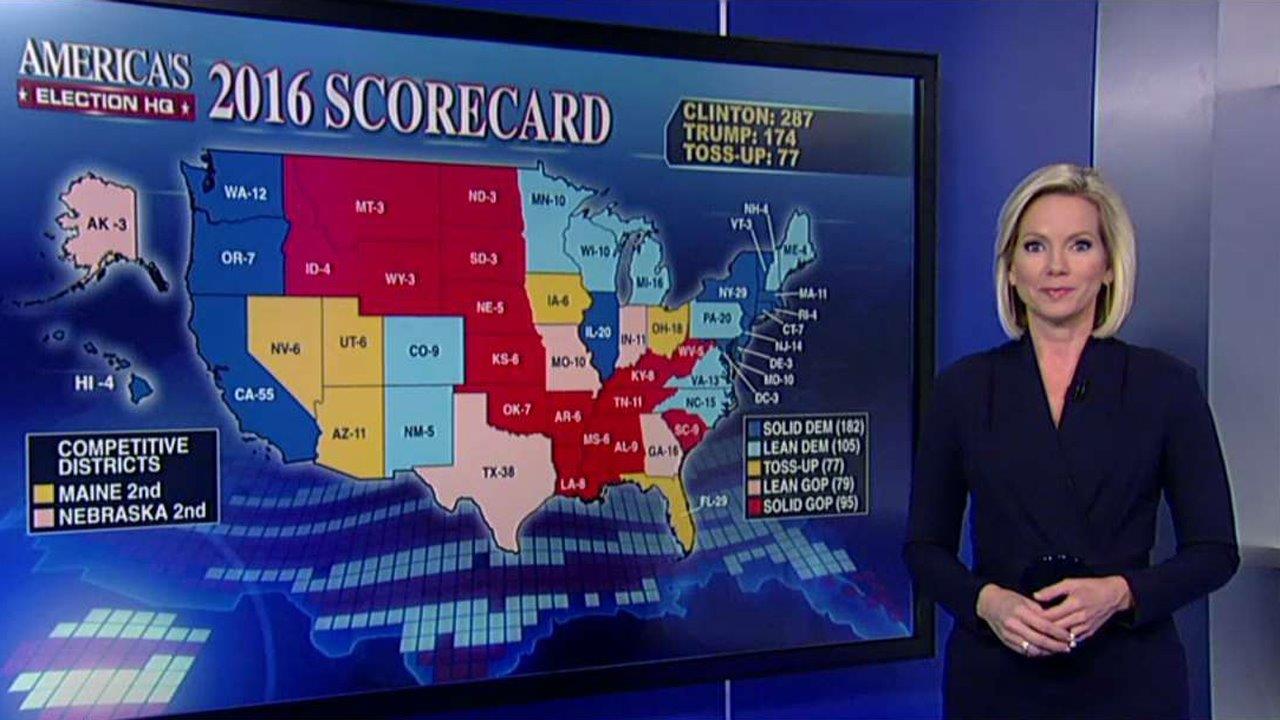 Fox electoral map shift: Florida now a toss-up