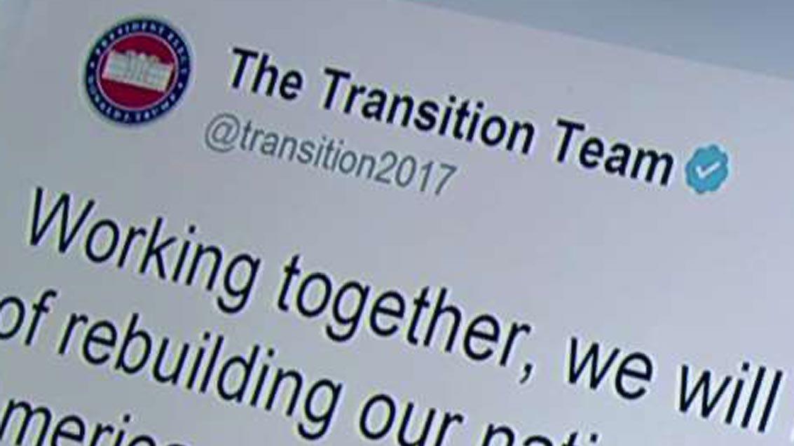 Trump transition team takes to Twitter, the web